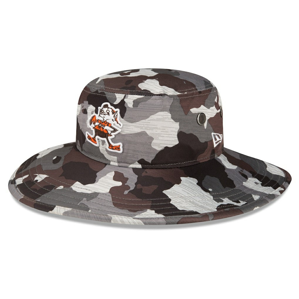 Cleveland Browns New Era 2022 NFL Training Camp Historic Logo Panama Bucket Hat Camo | NFL