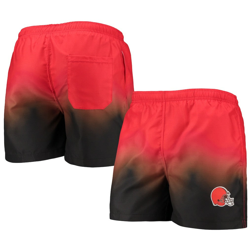 Cleveland Browns FOCO Dip-Dye Swim Shorts Orange/Brown | NFL