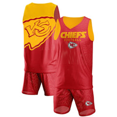 Kansas City Chiefs FOCO Colorblock Mesh V-Neck & Shorts Set Red | NFL