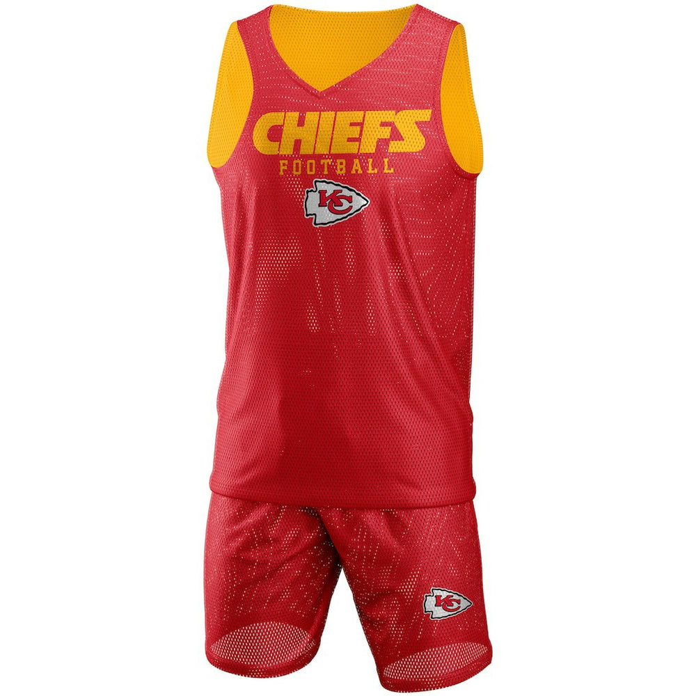 Kansas City Chiefs FOCO Colorblock Mesh V-Neck & Shorts Set Red | NFL