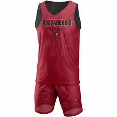 Tampa Bay Buccaneers FOCO Colorblock Mesh V-Neck & Shorts Set Red | NFL