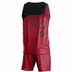 Tampa Bay Buccaneers FOCO Colorblock Mesh V-Neck & Shorts Set Red | NFL