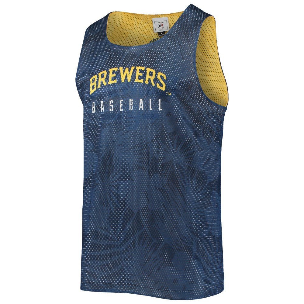 Milwaukee Brewers FOCO Floral Reversible Mesh Tank Top - MLB