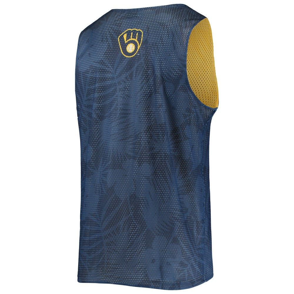 Milwaukee Brewers FOCO Floral Reversible Mesh Tank Top - MLB