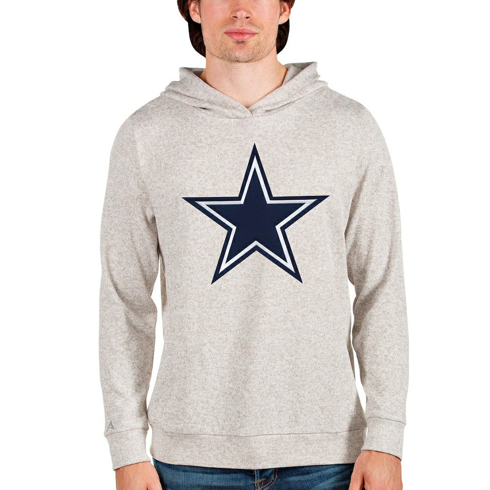 Dallas Cowboys Antigua Absolute Logo Pullover Hoodie Oatmeal | NFL