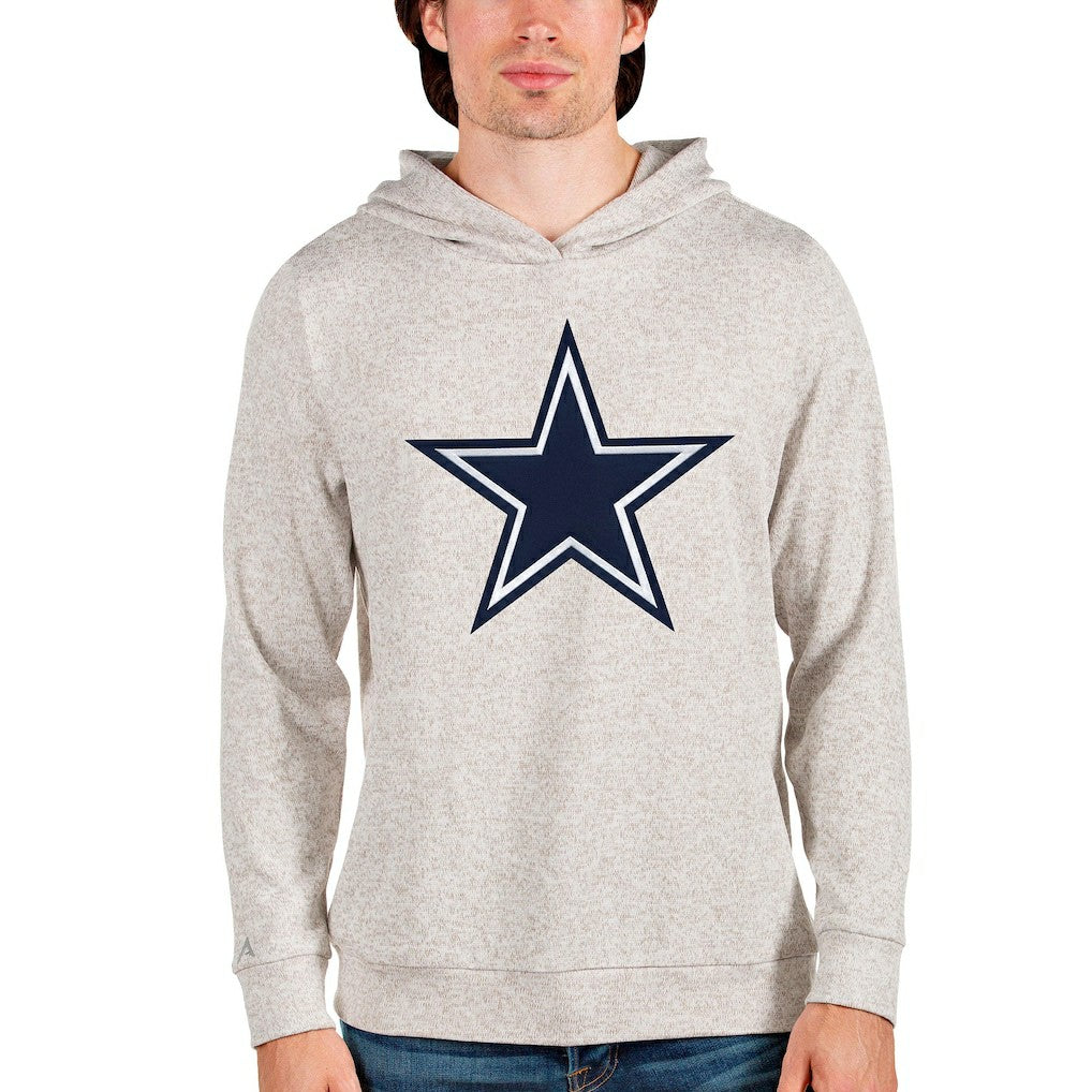 Dallas Cowboys Antigua Absolute Logo Pullover Hoodie Oatmeal | NFL