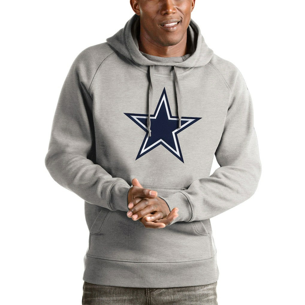 Dallas Cowboys Antigua Victory Pullover Hoodie Heathered Gray | NFL