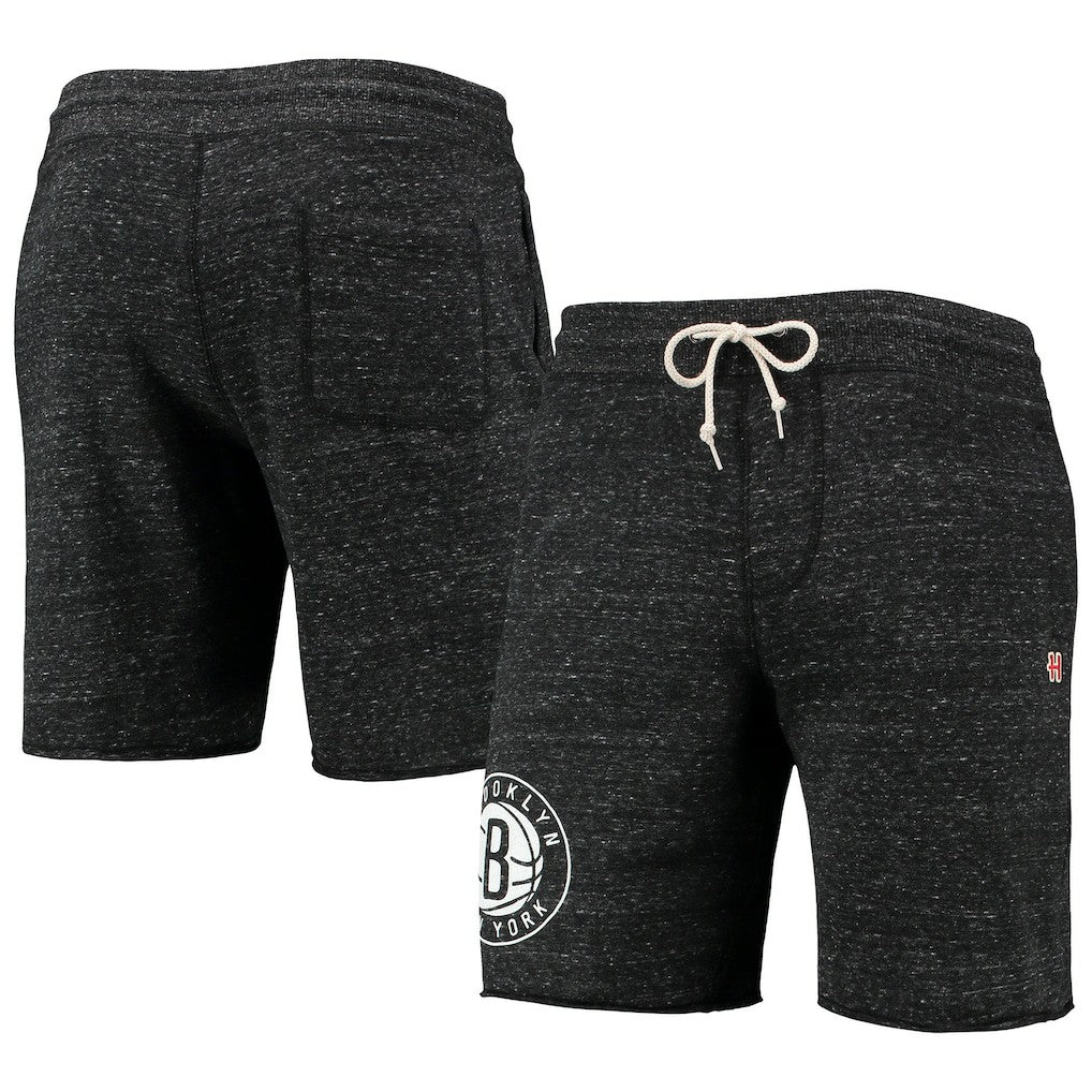Brooklyn Nets Homage Primary Logo Tri-Blend Sweat Shorts Charcoal - NBA