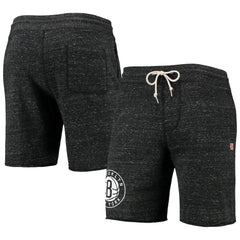 Brooklyn Nets Homage Primary Logo Tri-Blend Sweat Shorts Charcoal - NBA
