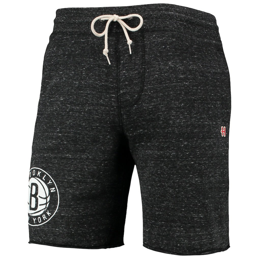 Brooklyn Nets Homage Primary Logo Tri-Blend Sweat Shorts Charcoal - NBA