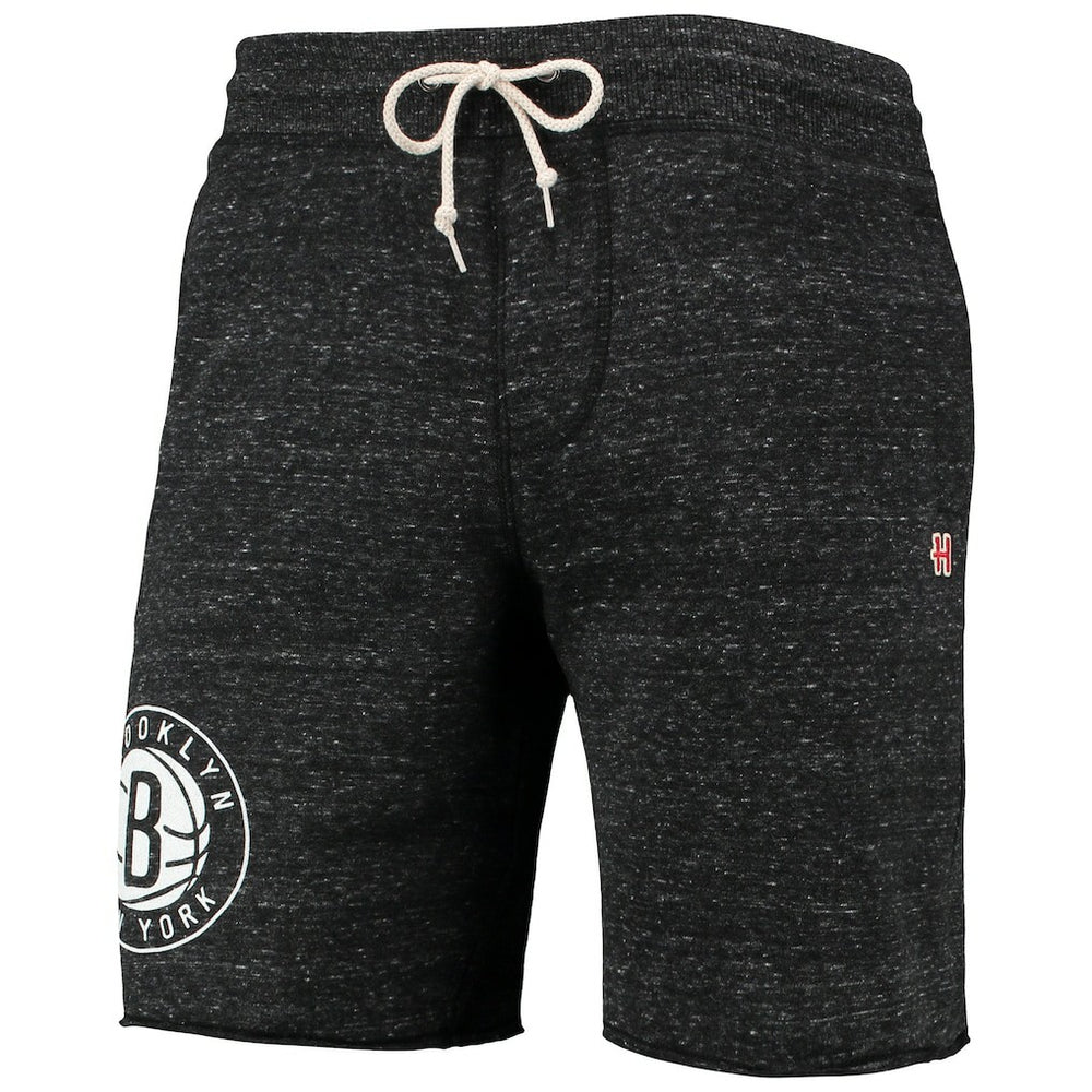 Brooklyn Nets Homage Primary Logo Tri-Blend Sweat Shorts Charcoal - NBA
