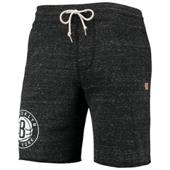 Brooklyn Nets Homage Primary Logo Tri-Blend Sweat Shorts Charcoal - NBA