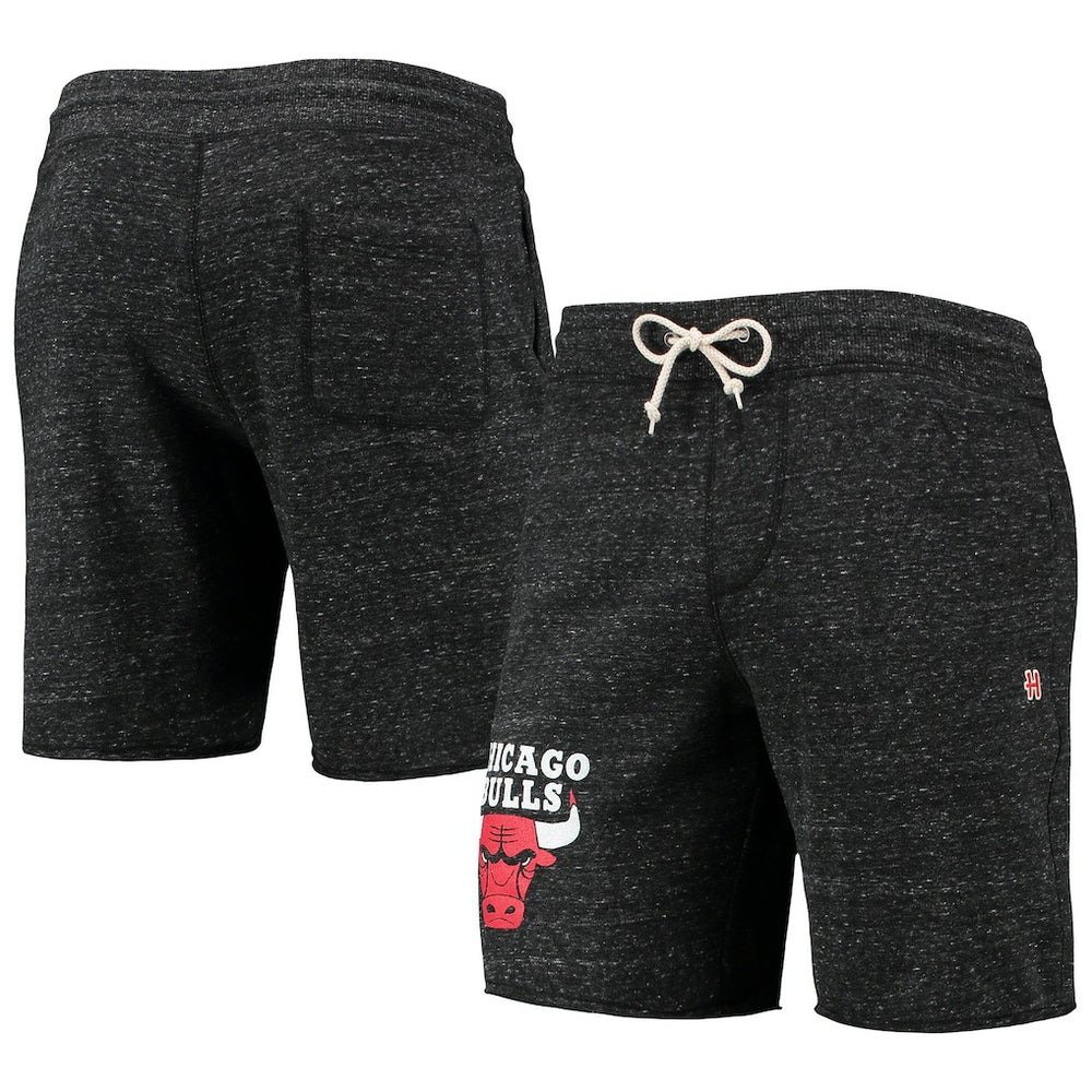Chicago Bulls Homage Primary Logo Tri-Blend Sweat Shorts Charcoal - NBA