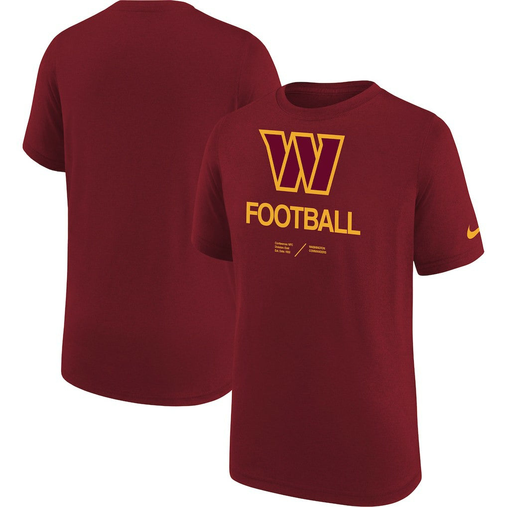 Washington Commanders Youth Sideline Legend Performance T-Shirt Burgundy | Nike for Sale