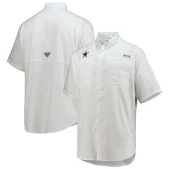 Dallas Cowboys Tamiami Omni-Shade Button-Down Short Sleeve Shirt White | Columbia