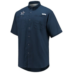 Dallas Cowboys Tamiami Omni-Shade Button-Down Short Sleeve Shirt Navy | Columbia