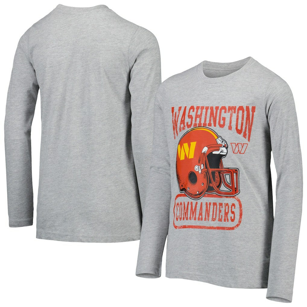 Washington Commanders Youth Head-to-Head Long Sleeve T-Shirt Heathered Gray | NFL