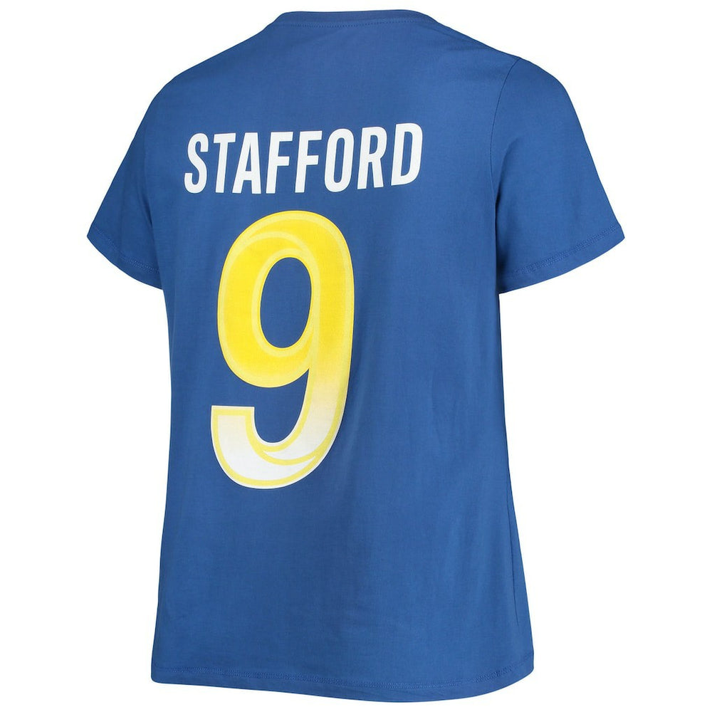 Matthew Stafford Los Angeles Rams Women's Plus Size Player Name & Number V-Neck T-Shirt Royal | Fanatics