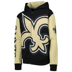 New Orleans Saints Youth Poster Board Full-Zip Hoodie Black/Gold | NFL