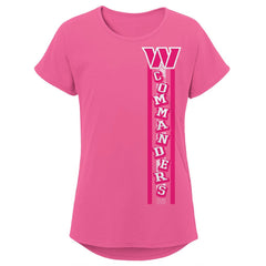 Washington Commanders Girls Youth Logo Fair Catch Dolman T-Shirt Pink | NFL