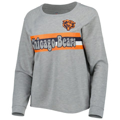 Chicago Bears Juniors All Striped Up Raglan Long Sleeve T-Shirt Heathered Gray | NFL