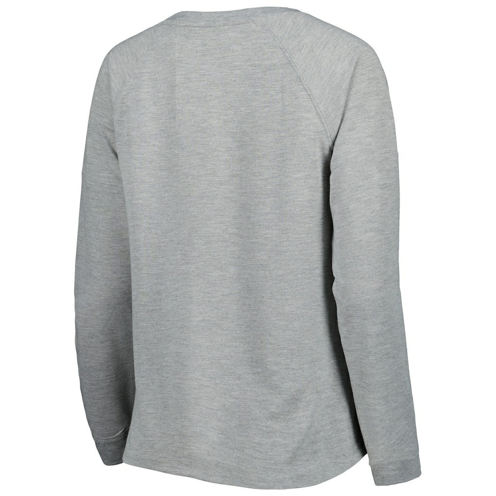 Green Bay Packers Juniors All Striped Up Raglan Long Sleeve T-Shirt Heathered Gray | NFL