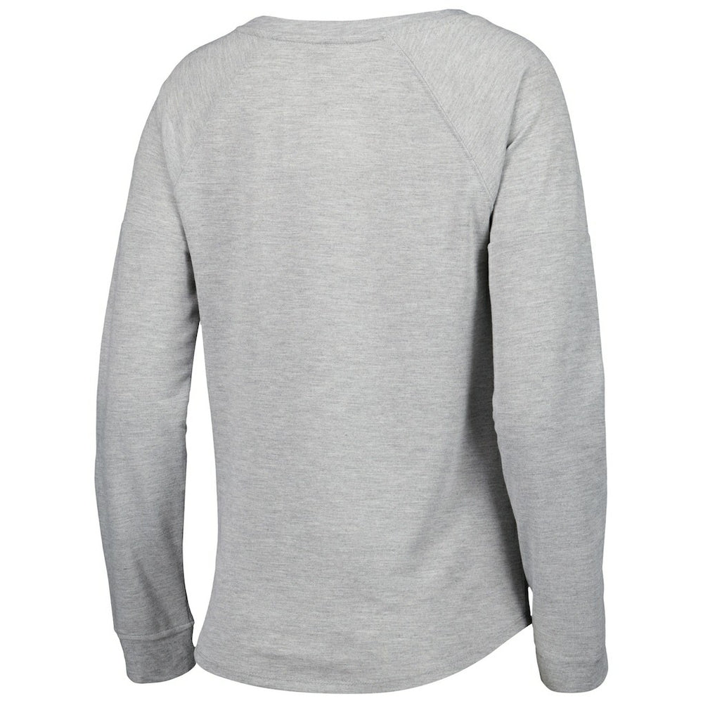 Las Vegas Raiders Juniors All Striped Up Raglan Long Sleeve T-Shirt Heathered Gray | NFL