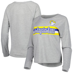 Los Angeles Rams Juniors All Striped Up Raglan Long Sleeve T-Shirt Heathered Gray | NFL