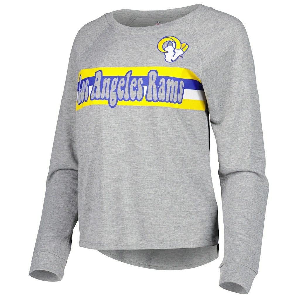 Los Angeles Rams Juniors All Striped Up Raglan Long Sleeve T-Shirt Heathered Gray | NFL
