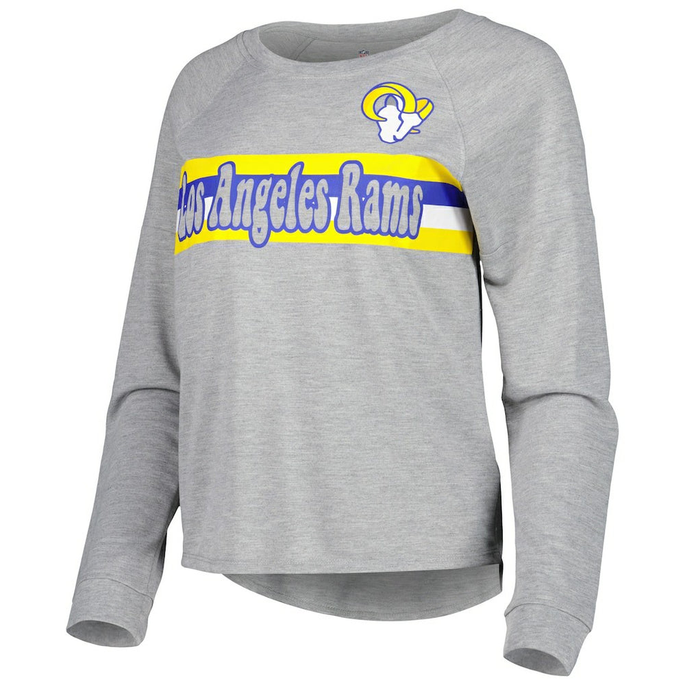 Los Angeles Rams Juniors All Striped Up Raglan Long Sleeve T-Shirt Heathered Gray | NFL