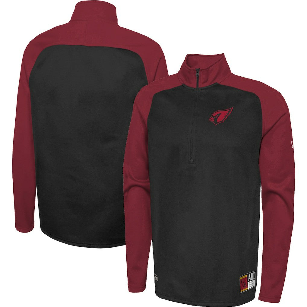 Arizona Cardinals New Era Combine Authentic O-Line Raglan Half-Zip Jacket Black | NFL