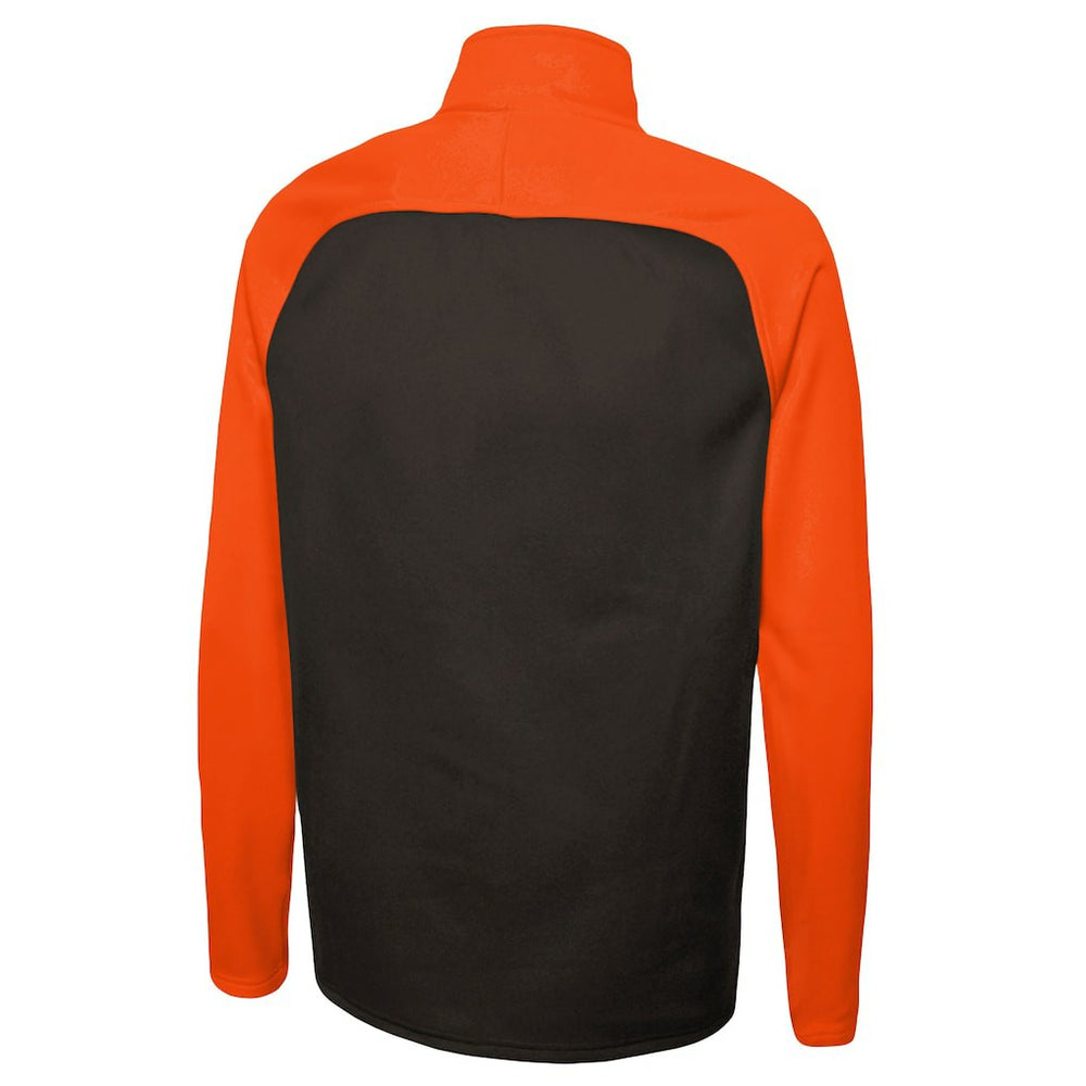 Cleveland Browns New Era Combine Authentic O-Line Raglan Half-Zip Jacket Brown | NFL