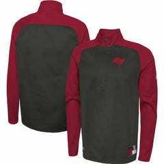Tampa Bay Buccaneers New Era Combine Authentic O-Line Raglan Half-Zip Jacket Black | NFL