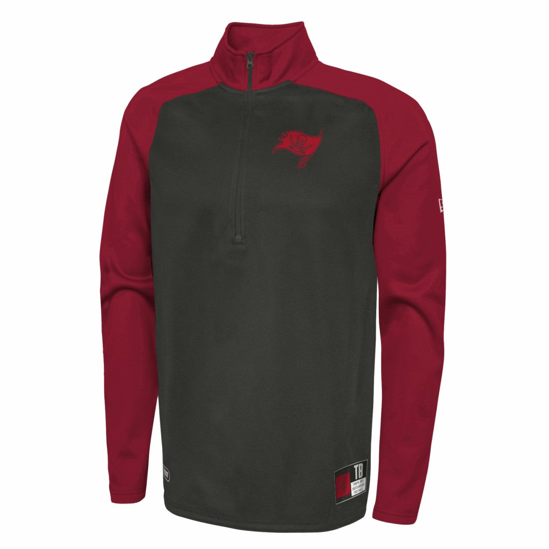 Tampa Bay Buccaneers New Era Combine Authentic O-Line Raglan Half-Zip Jacket Black | NFL