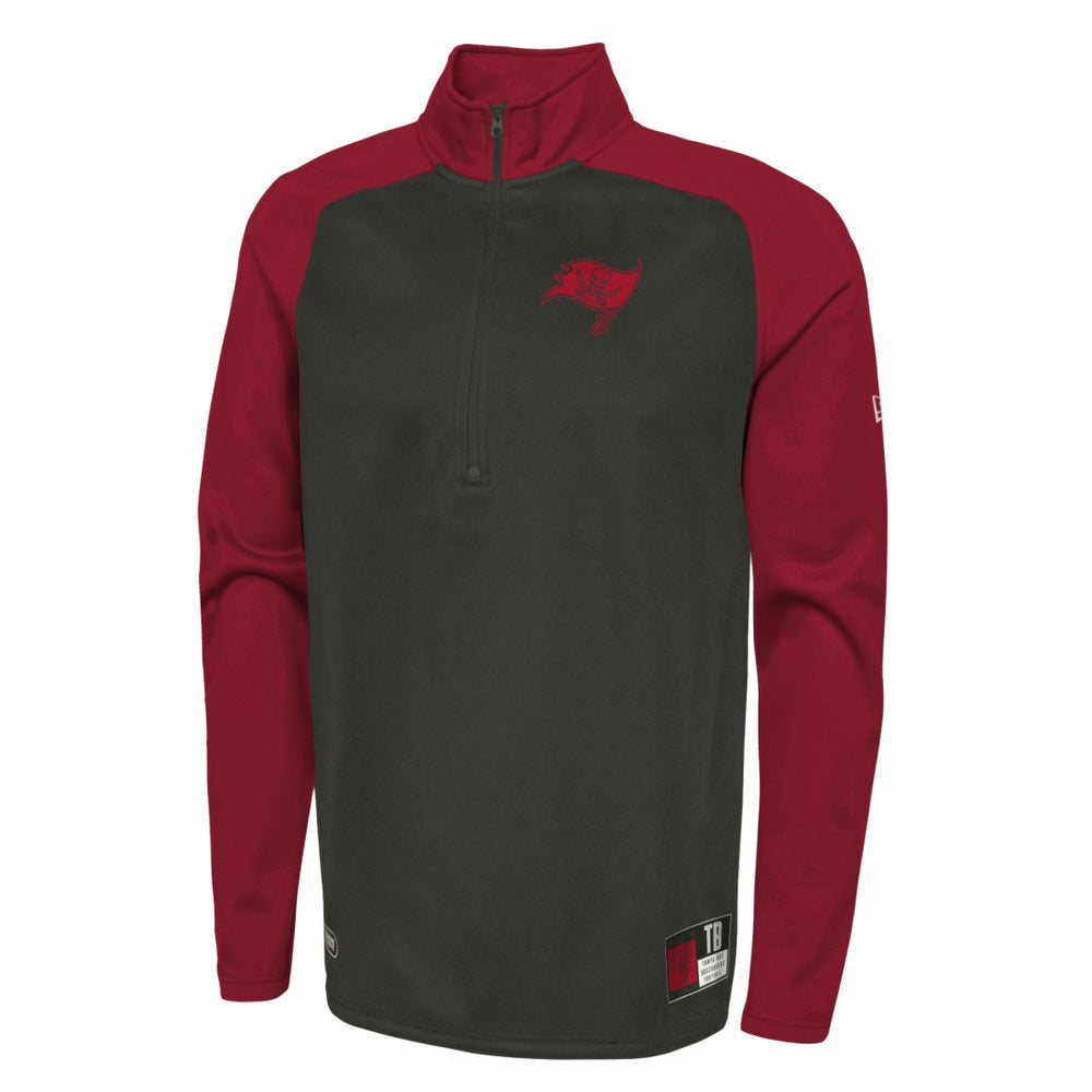 Tampa Bay Buccaneers New Era Combine Authentic O-Line Raglan Half-Zip Jacket Black | NFL