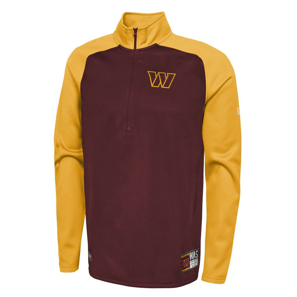 Washington Commanders New Era Combine Authentic O-Line Raglan Half-Zip Jacket Burgundy | NFL