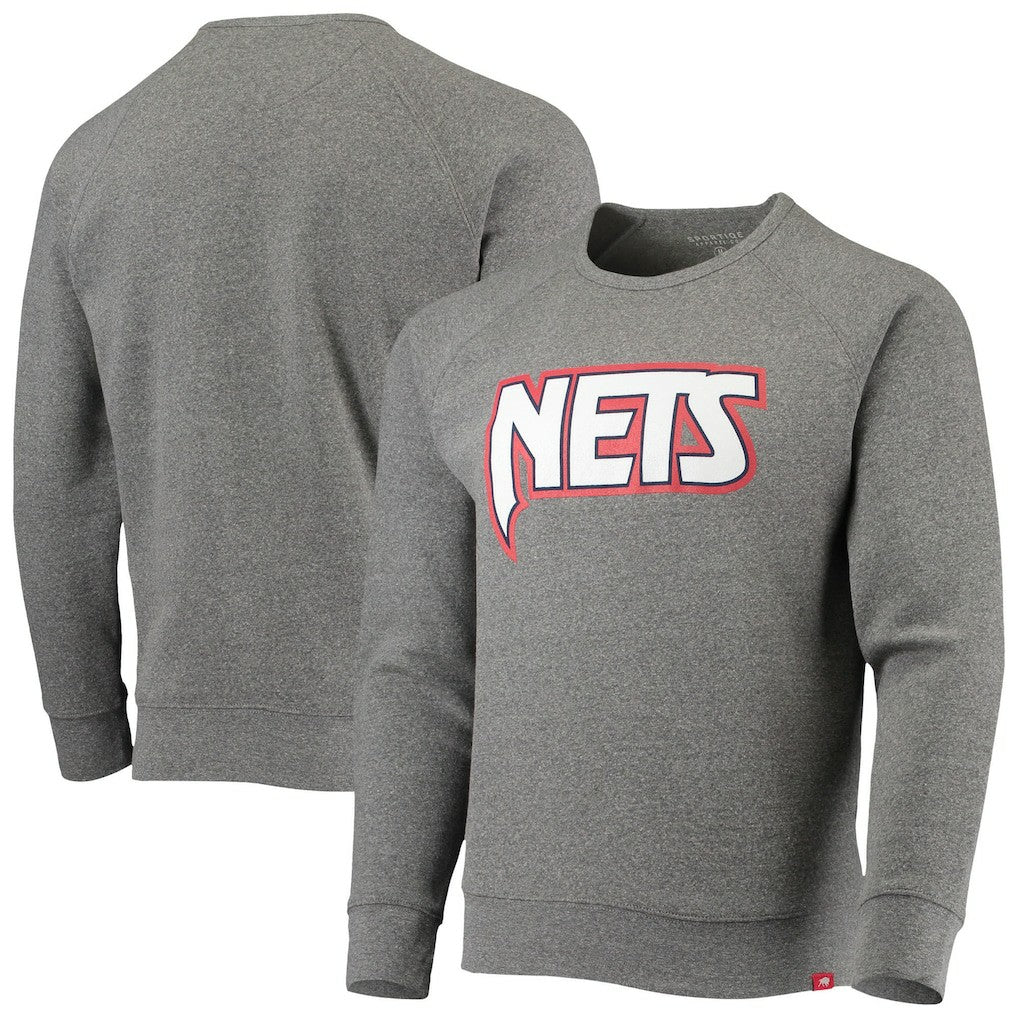 Brooklyn Nets Sportiqe Moments Mixtape Harmon Raglan Pullover Sweatshirt Heathered Gray - NBA