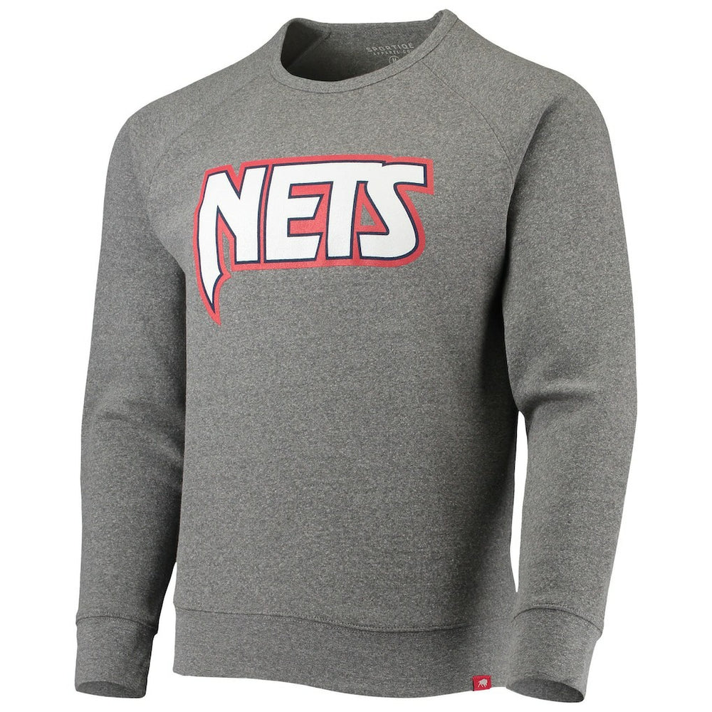 Brooklyn Nets Sportiqe Moments Mixtape Harmon Raglan Pullover Sweatshirt Heathered Gray - NBA