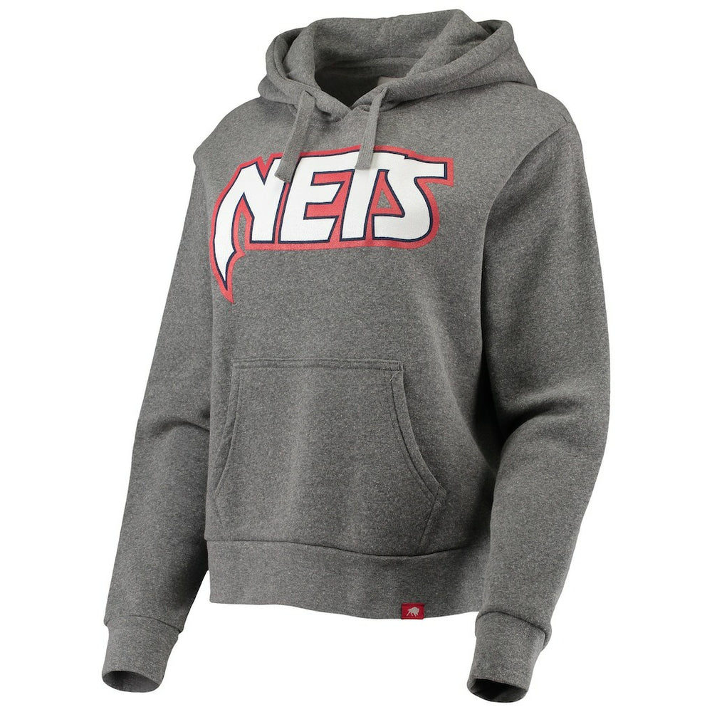 Brooklyn Nets Sportiqe Women's Moments Mixtape Ava Tri-Blend Pullover Hoodie Heathered Gray - NBA