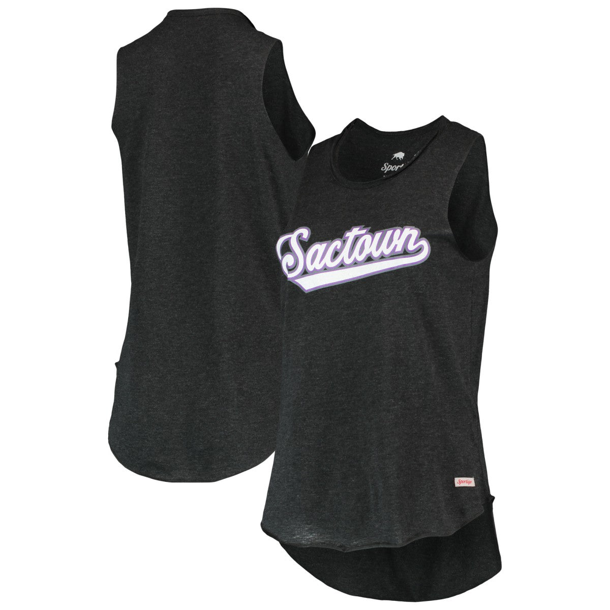 Sacramento Kings Sportiqe Women's Sactown Janie Tri-Blend Tank Top Black - NBA