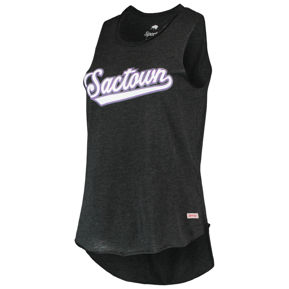 Sacramento Kings Sportiqe Women's Sactown Janie Tri-Blend Tank Top Black - NBA