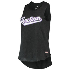 Sacramento Kings Sportiqe Women's Sactown Janie Tri-Blend Tank Top Black - NBA