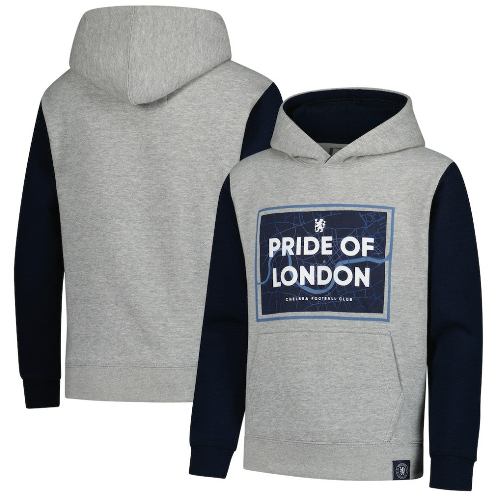 Chelsea Youth Club Pullover Hoodie Heathered Gray/Navy - FIFA World CUP