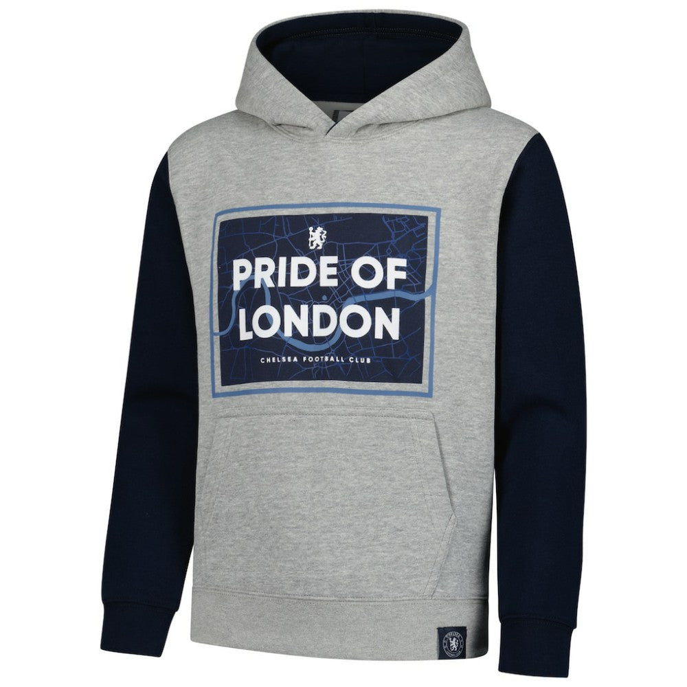 Chelsea Youth Club Pullover Hoodie Heathered Gray/Navy - FIFA World CUP