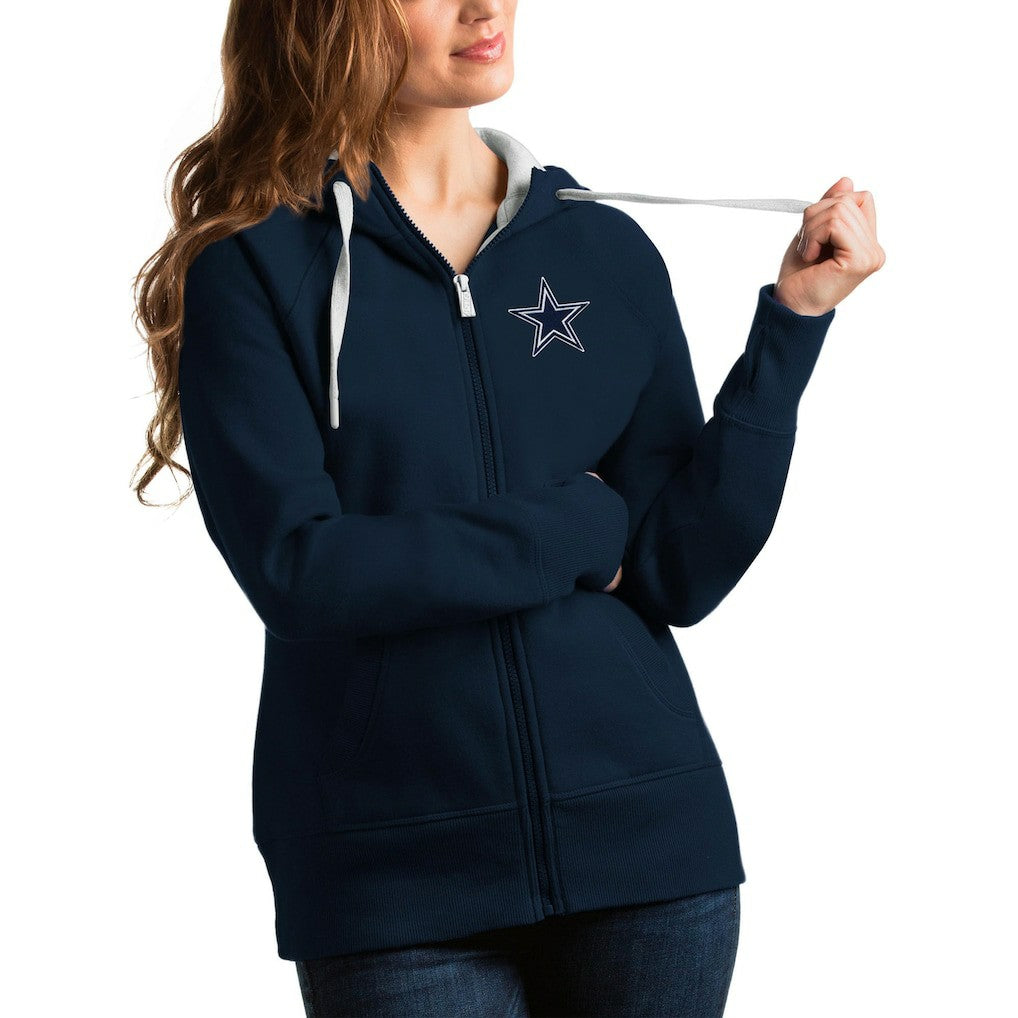 Dallas Cowboys Antigua Women's Victory Full-Zip Hoodie Navy | NFL