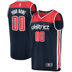 Washington Wizards Fast Break Replica Custom Jersey Navy Statement Edition - NBA