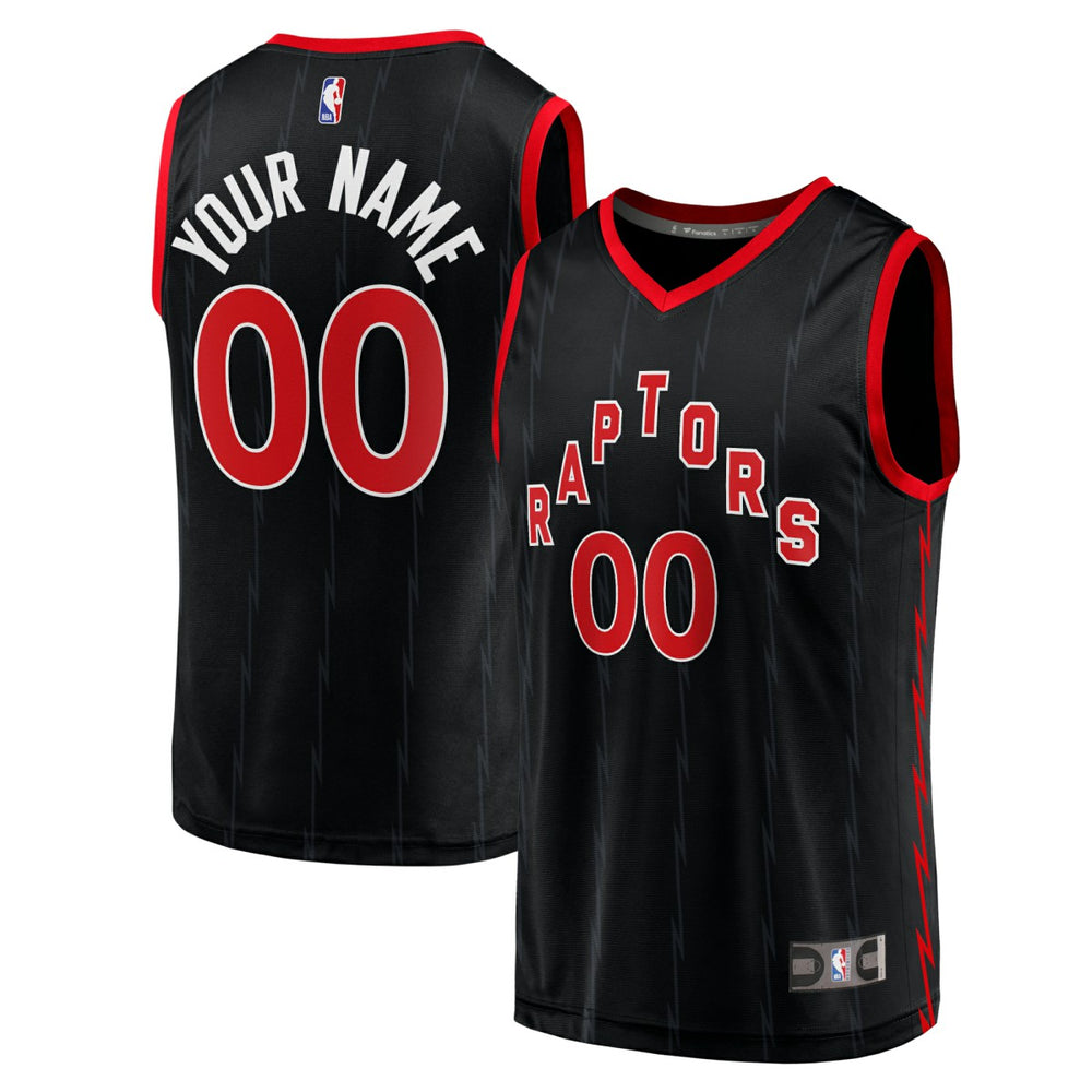 Toronto Raptors Fast Break Replica Custom Jersey Black Statement Edition - NBA