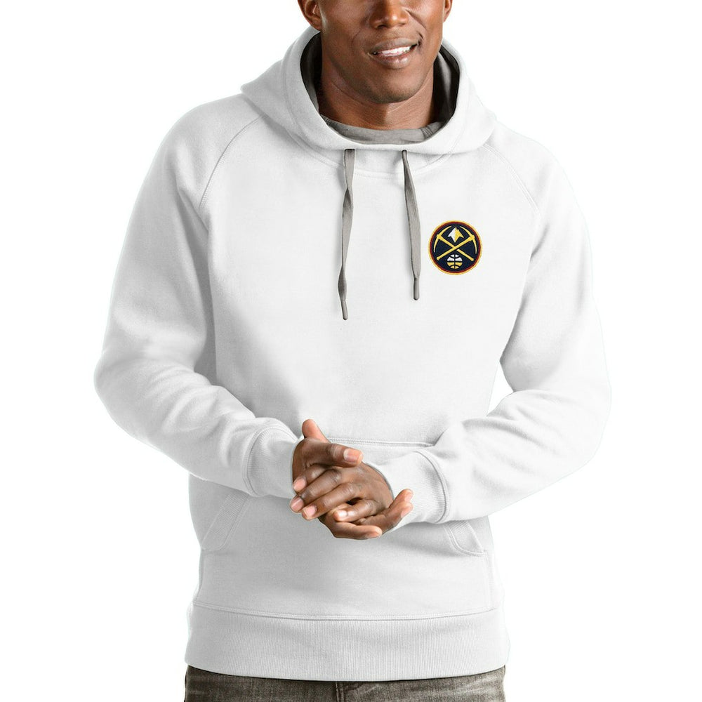 Denver Nuggets Antigua Victory Pullover Hoodie White - NBA