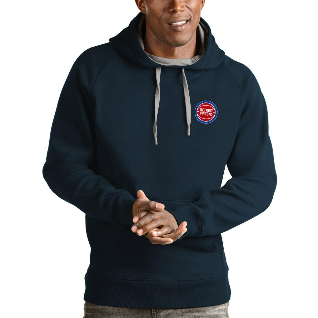 Detroit Pistons Antigua Victory Pullover Hoodie Navy - NBA
