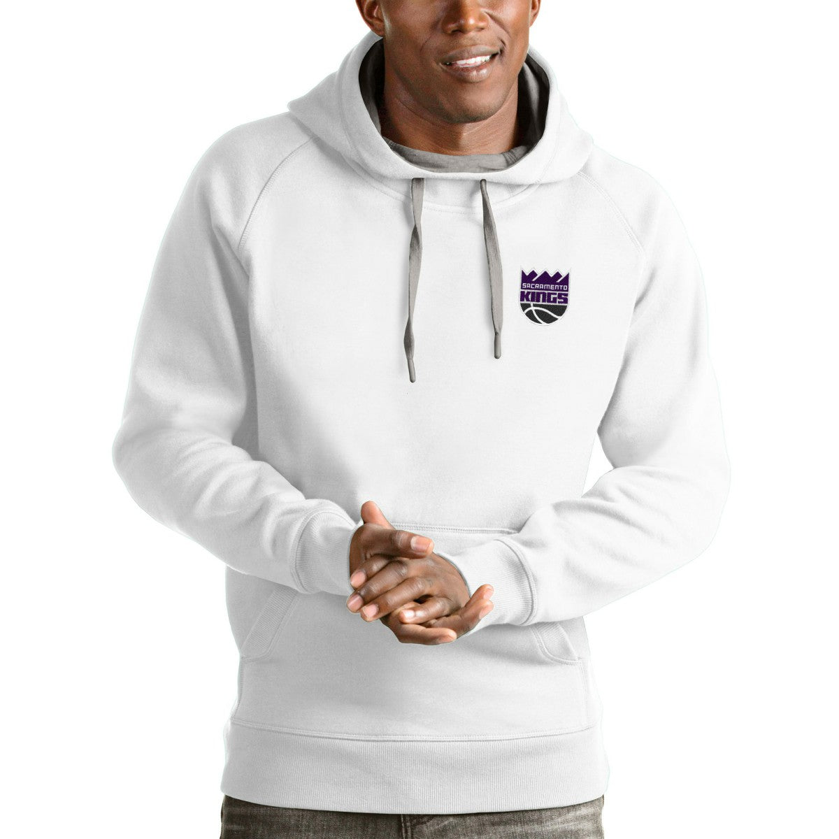 Sacramento Kings Antigua Victory Pullover Hoodie White - NBA